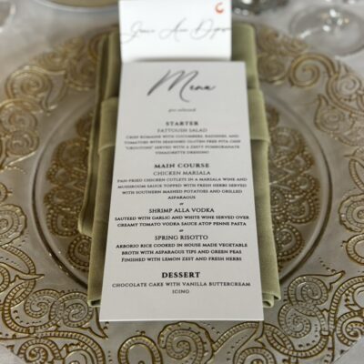 Wedding Menu Card