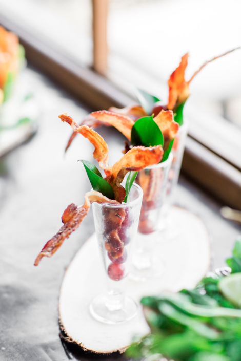 Candied Bacon in a glass.
