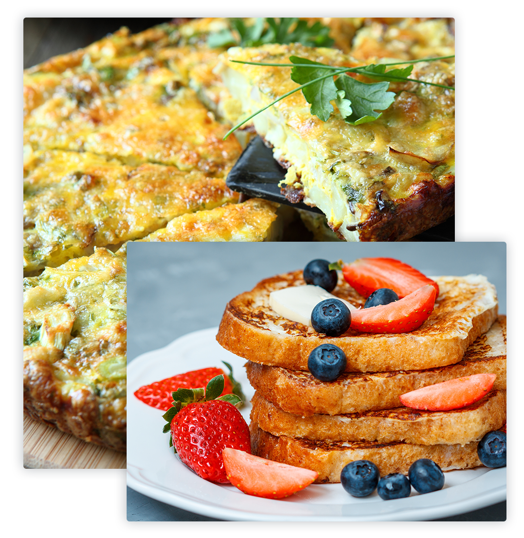 Fritatta and French Toast with Berries